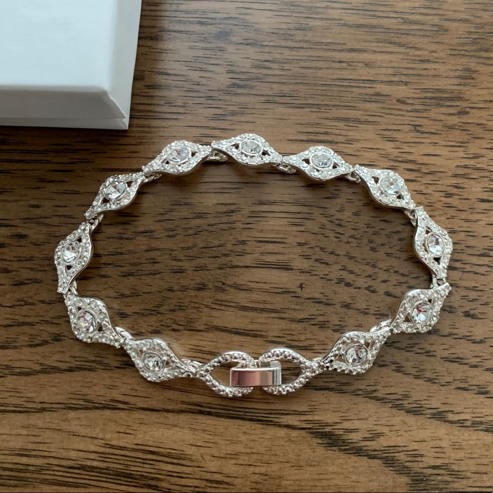 Silver rhinestone costume bracelet